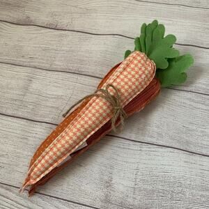 House & Garden Carrot Bundle Set of 3 Orange Patterned Fabric Easter Carrots 14"